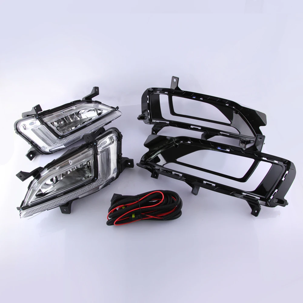 Дневные ходовые огни для hyundai Tucson дневной свет 12 В DRL светодиодный Abs противотуманная фара крышка автомобиля Стайлинг