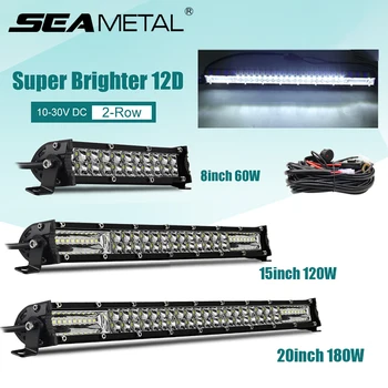 

90000ML 12D 2-Row Super Bright LED Light Bar LED Work Light for Off-Road 4x4WD SUV Truck ATV Car Driving Straight Light Bar