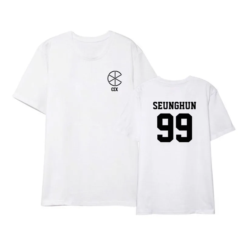 Kpop CIX JINYOUNG SEUNGHUN BX Album Shirts Hip Hop Casual Loose Clothes Tshirt T Shirt Short Sleeve Tops T-shirt DX1092