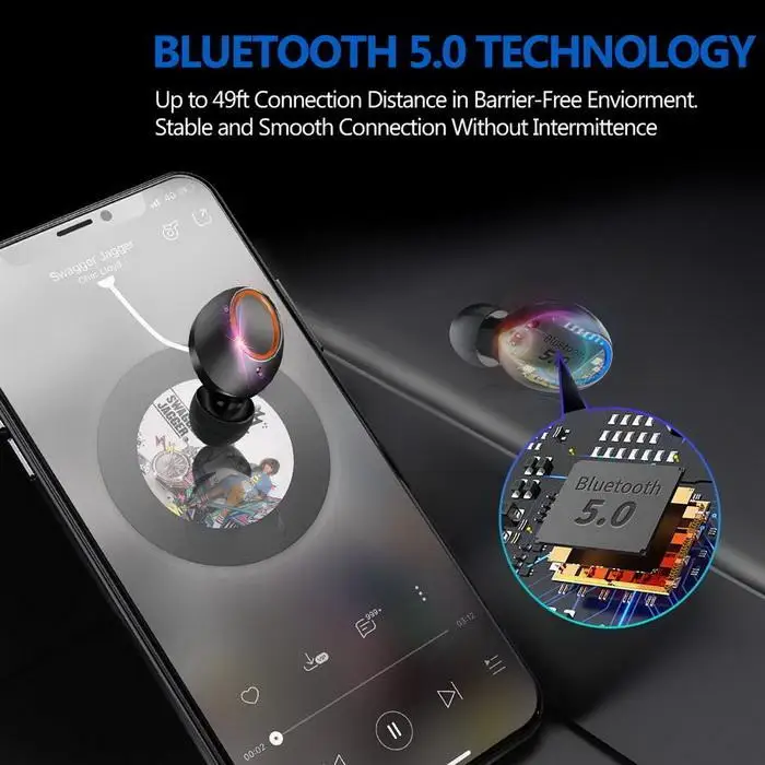 TWS гарнитуры длинный режим ожидания беспроводной Bluetooth 5,0 наушники-вкладыши мини музыкальные наушники с зарядным чехлом Встроенный микрофон наушники