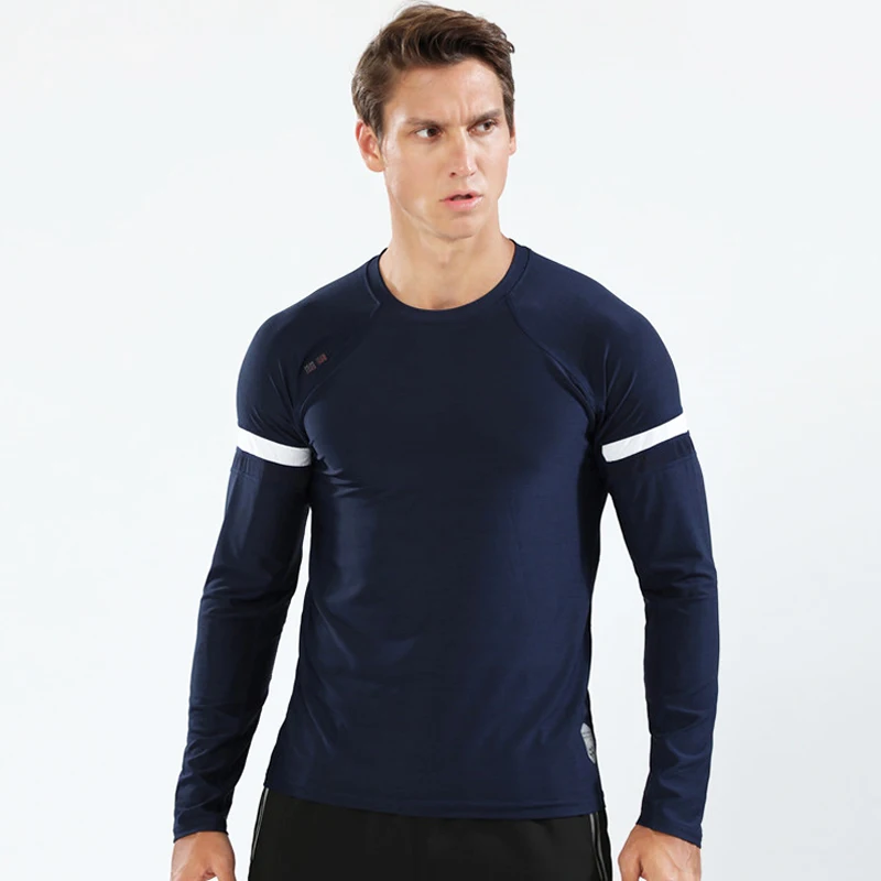 Royal Blue Psvteide Rashguard Мужская футболка для бега s Crossfit Футболка компрессионная рубашка для спортзала Мужская рубашка с длинными рукавами Рашгард тренажерный зал топы новинка - Цвет: Royal Blue