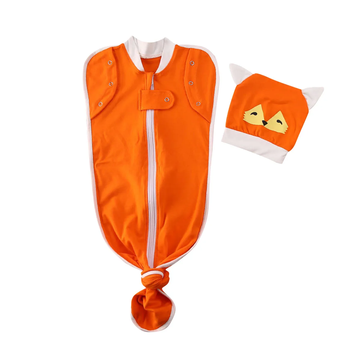 Orange Sleeping Bag Спальные мешки с животными для новорожденных мальчиков и девочек 0-6 месяцев, Пеленальное Одеяло, спальный мешок, 2 шт - Цвет: Orange Sleeping Bag