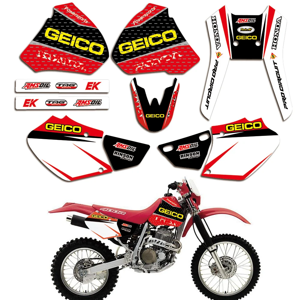 

Motorcycle Complete Graphic Decal Sticker Kit DECO For Honda XR250 XR400 1996 1997 1998 1999 2000 2001 2002 2003 2004