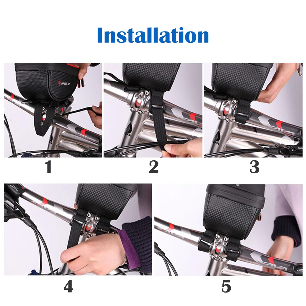 Waterproof Cycling Bag Bike Handlebar Bag Cellphone Screen Touchable Bicycle Front Pannier Case With Sun Visor for Phone