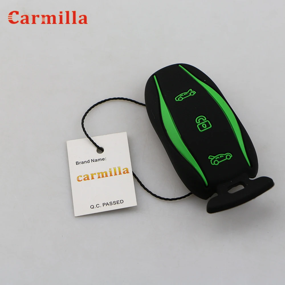 Silicone Car Key Cover Case for Tesla Model X 75D 90D 100D S 3Button Remote Key Protector Holder Shell Skin Case