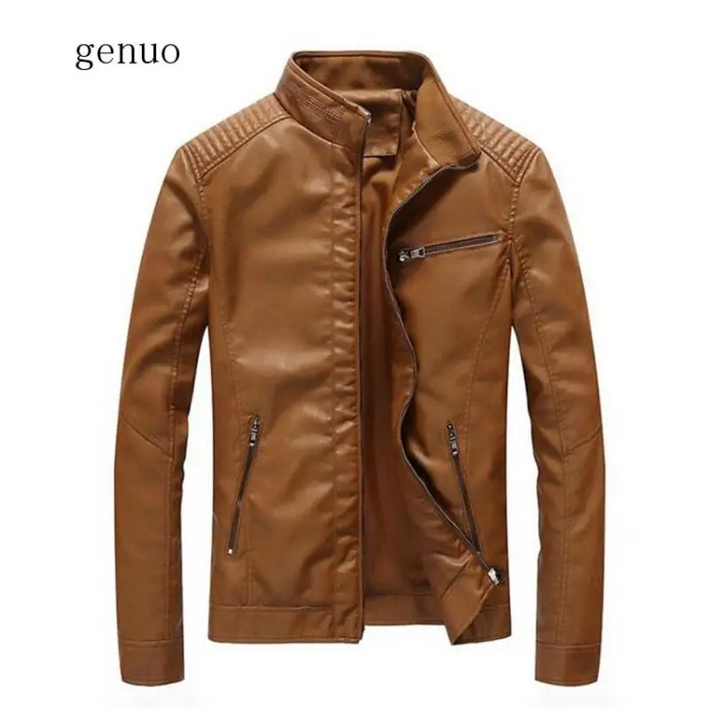 

Кожаные куртки тонкие в британском стиле, новинка 2017, пальто из искусственной кожи, мужское тонкое короткое Мужское пальто, черное Мужское пальто, модное 4XL