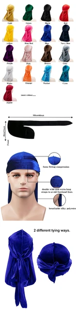 Tecido De Veludo Superior Durag Acessórios Para O Cabelo Bonnet