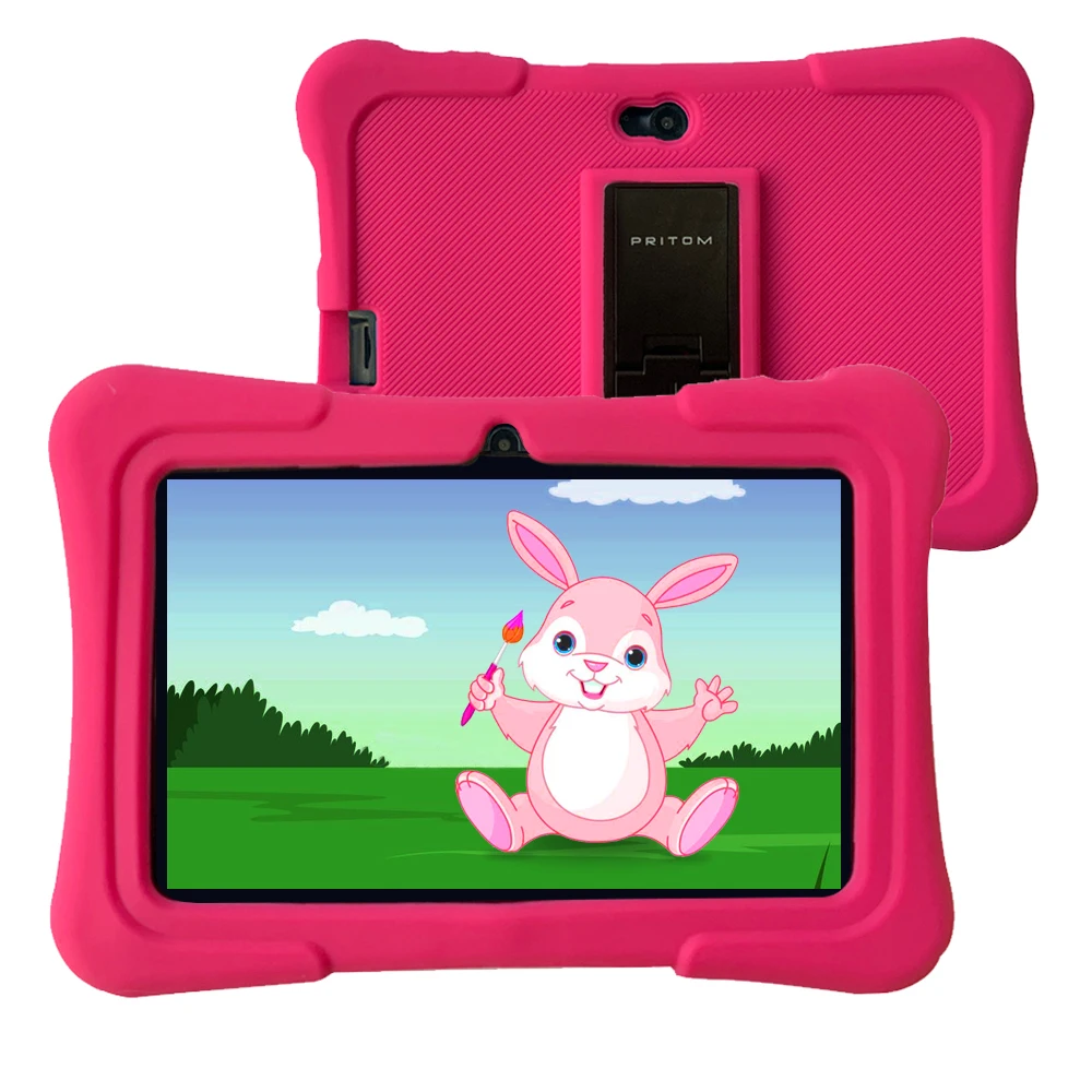 

PRITOM 7 inch Kids Tablet PC 1GB RAM 16GB ROM Android 9.0 Quad Core Tablets WiFi Bluetooth Dual Camera with Kids Tablet Case