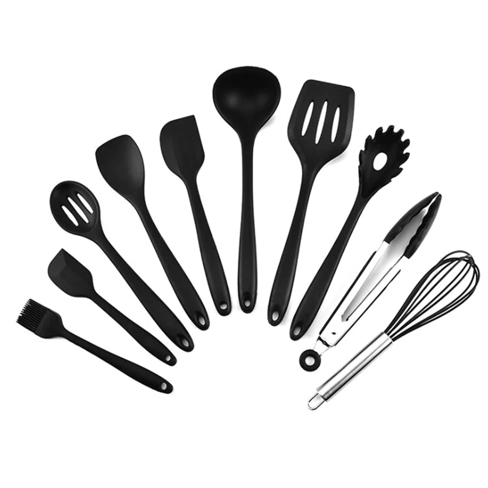 10Pcs Cooking Kit Silicone Nonstick Cooking Baking Kitchenware Utensil Set - Цвет: as show