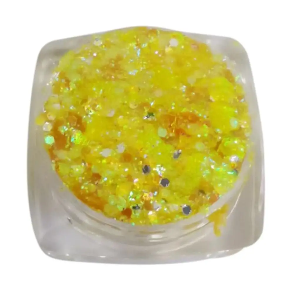 Mermaid Girl Series Fish Scale Powder High Gloss Sequins Glitter Flashes Stage Performance Cos Nail Sequins - Цвет: yellow