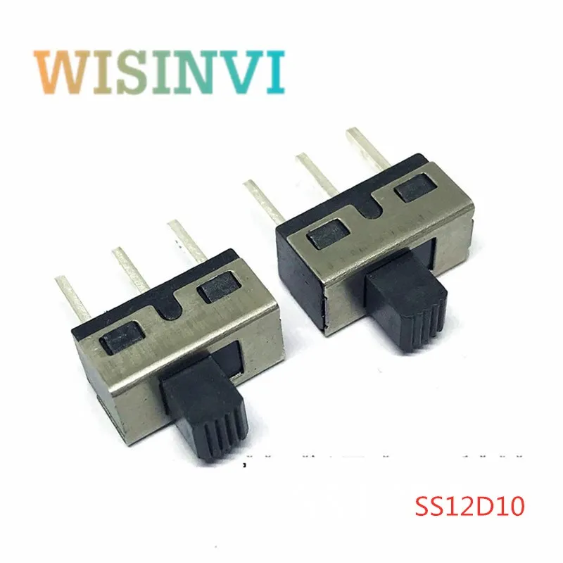 Переключатель SS12D10 SS12D11 10 шт. 3 контакта прямые ножки ручка 1P2T расстояние между 5 мм