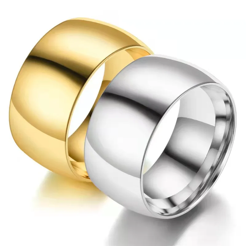 12mm No Fading Classic Engage Wedding Rings 1.2cm 585 Gold Ring Filled