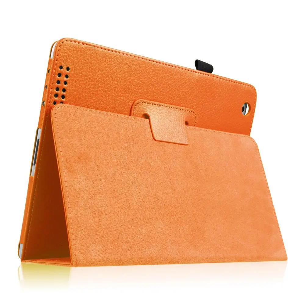 For iPad 2 3 4 Case with Apple Pencil Holder Cover,Premium Leather Folio Stand Cover Case for iPad 2 3 4 A1395 A1460 A1416 A1430 - Цвет: for iPad 234 orange
