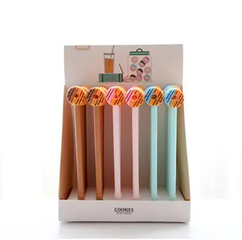 

36 pcs/lot Creative Cookies Gel Pen Cute 0.5 mm black Ink Signature Pens Promotional Gift Stationery School Supplies