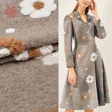 Camel красный синий с цветочным жаккардовым кашемиром шерстяная ткань для зимнего пальто плотная шерстяная ткань telas tecidos stoffen SP4415