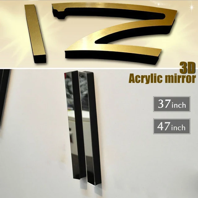 Moda 3D big size naklejki ścienne lustro zegarowe DIY krótki wystrój salonu pokój spotkań zegar ścienny 5