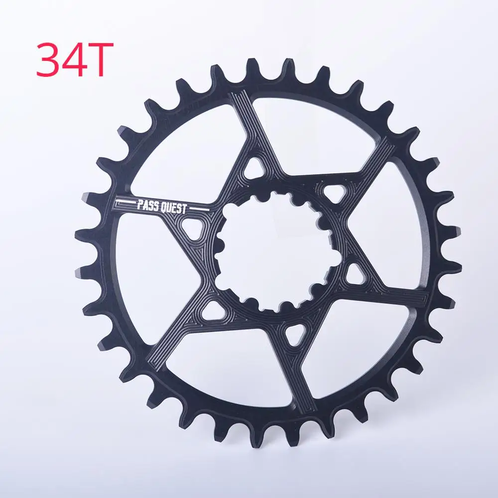 PASS QUEST SRAM gx xx1 eagle GXP Round MTB Narrow Wide Chainring 32T-38T Bike Bicycle Chainwheel/Chain Wheel 3mm Offset Crankset - Цвет: 34T