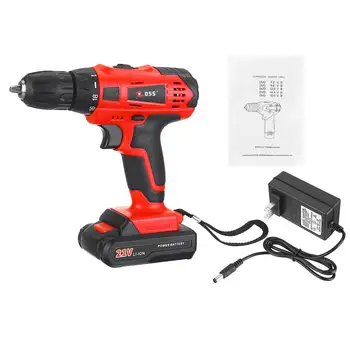 

21V 1800RPM Cordless Electric Drill 18 Gears Torque Rechargable Electric Screwdriver Home DIY Power Tool with Lithium Battery