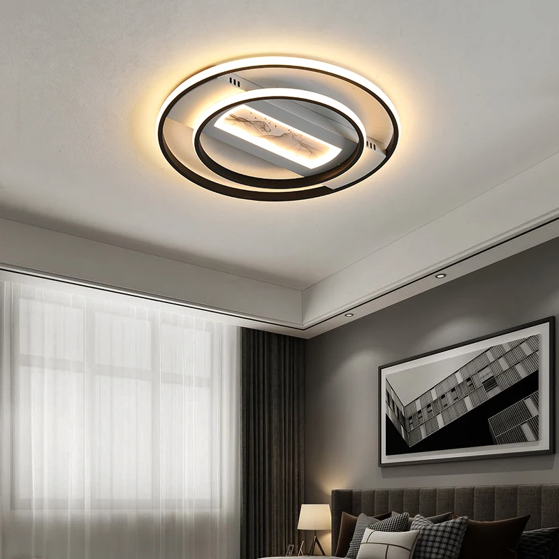 Modern Ceiling Lights Led Creative Black Gold for Hotel Living Room Bedroom Foyer Dining Table Indoor Lighting Home Decoration | Освещение
