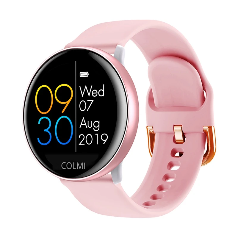 Умные часы COLMI SKY 2, IP68, водонепроницаемые, пульсометр, Bluetooth, спортивный фитнес-трекер, мужские Смарт-часы для IOS, Android - Color: Pink