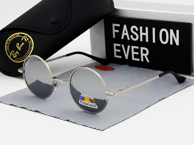 MERCURY Round Sunglasses Fashion Oval Polarized Circular glasses Men Brand Designer Male Sun Glasses Black Frame UV400 Perform - Цвет линз: MERCURY