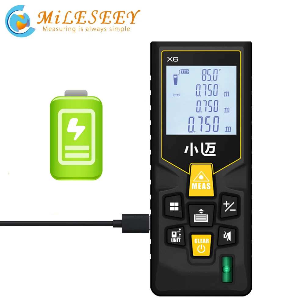 Mileseey Laser Rangefinder 40M 60M 80M 100M Digital laser distance Meter laser Tape measure Diastimeter tester tool