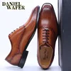 Luxury Mens Oxford Genuine Leather Shoes Black Brown Classic Shoes Brogue Lace Up Dress Wedding Office Business Men Formal Shoes ► Photo 3/6