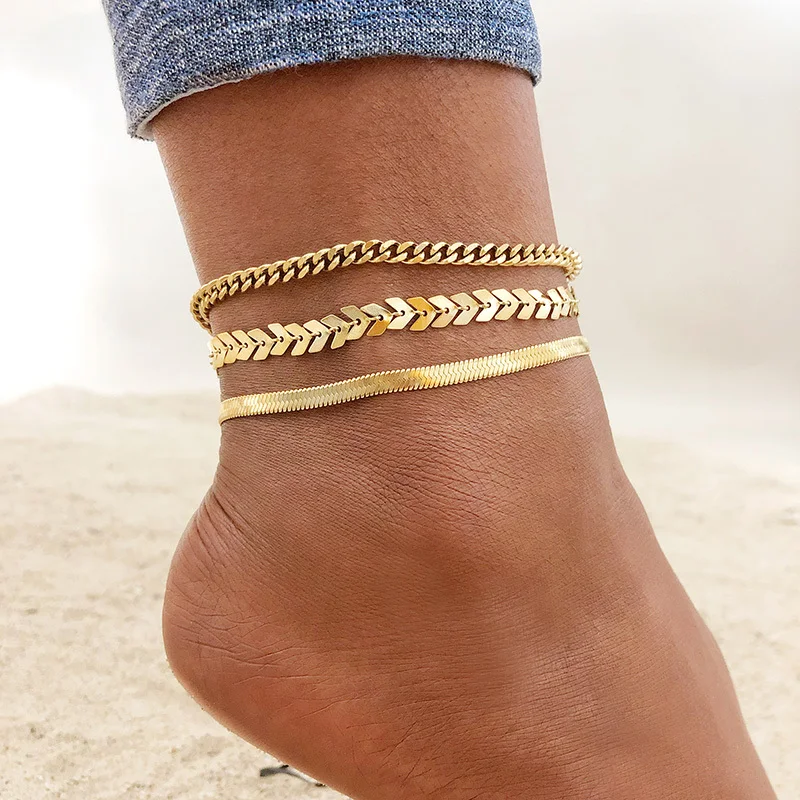 Personalized 14K Gold-Plated Floating Monogram Ankle Bracelet 