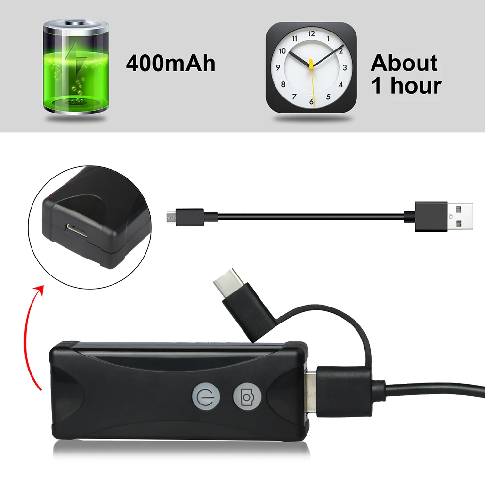  WIFI Endoscope Camera HD 1200P Mini Waterproof Soft&Hard Wire Wireless 8mm 6 LED Borescope Camera F