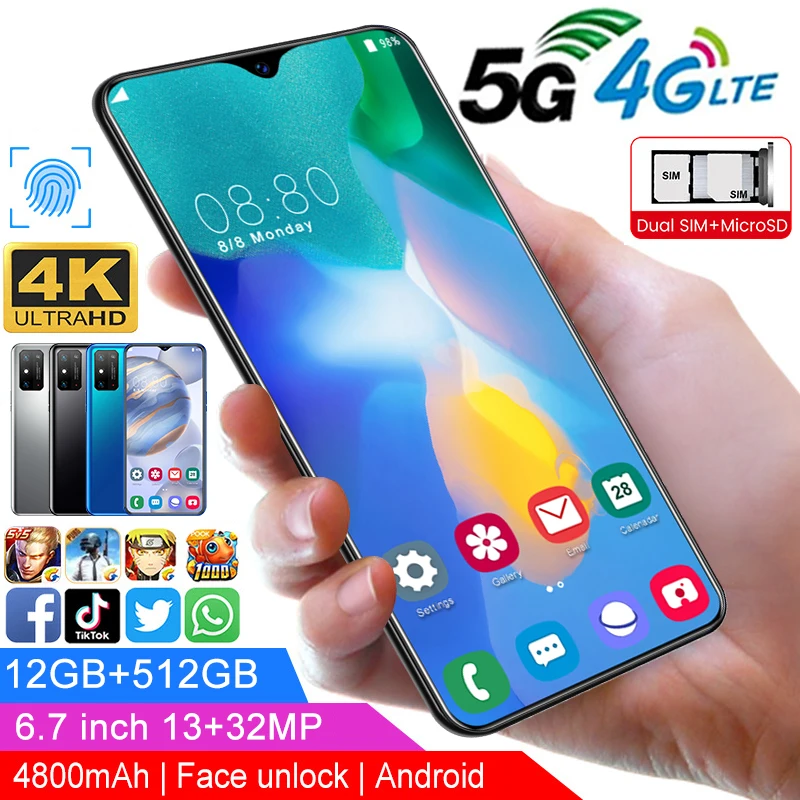 

Global Version 6.7" X10 Pro Deca Core 12GB RAM 512GB ROM Dual SIM Smartphone 4800mAh Unlock 5G LTE FHD Screen 4K Phone