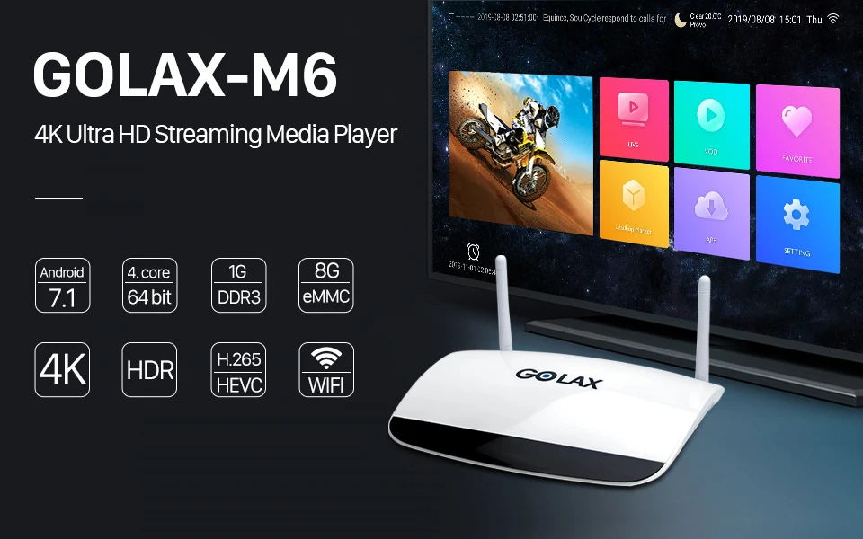 France IPTV Box QHDTV 1 Year IPTV Subscription Golax M6 Android 7.1 S905W IPTV Arabic French Algeria Morocco Qatar IP TV box