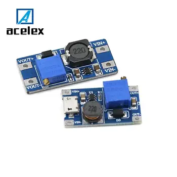 

1PCS MT3608 DC-DC Adjustable Boost Module 2A Boost Plate Step Up Module with MICRO USB 2V-24V to 5V 9V 12V 28V