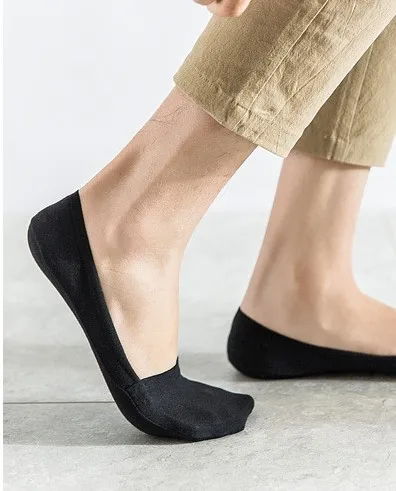 

5 Colors Ultra Low Cut Liner Men Socks Hidden Invisible No Show Non Slip Cotton Ankle Flats Boat Socks Comfortable Gifts for Men