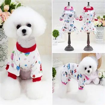 

Cute Small Dogs Pajamas Dog Clothes Cotton Pet Clothing Pajamas Lovely Cartoon Car Print Pajamas Jumpsuit for Chihuahua