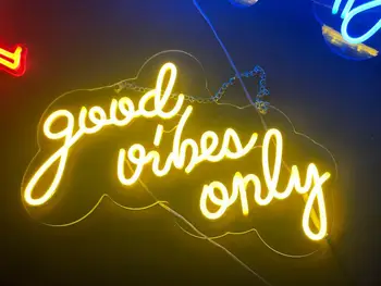 

LED NEON good vibes only neon yellow youare like very party gun neon sign beer bar home neon Decorative lights