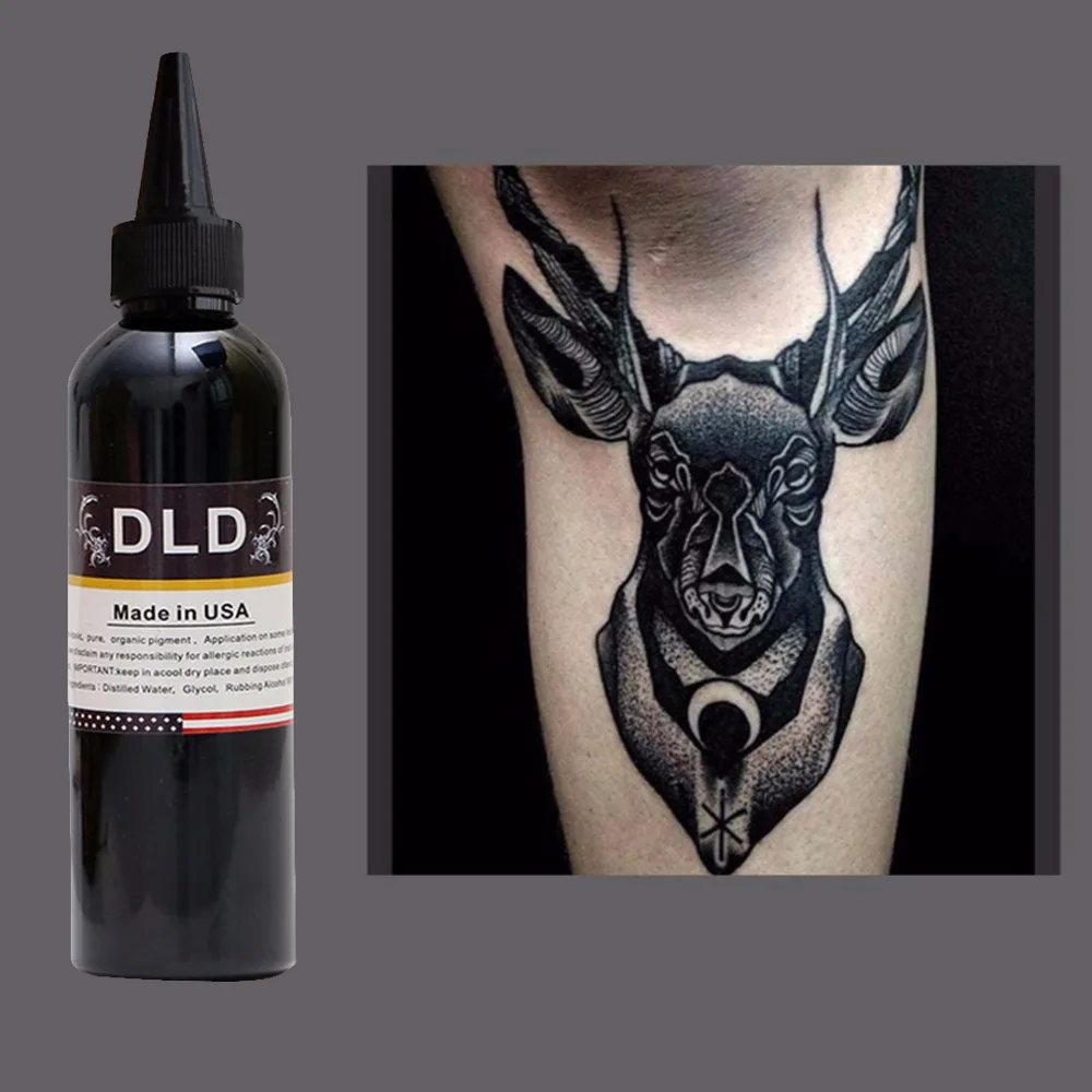 DLD 230 ML/Bottle Airbrush Ink Black/Red/Blue/Tattoo Color for Body Paint Temporary Tattoo Ink Pigment Body Art Color _TA099-1