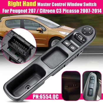 

6554.QC Right Hand Driver Side Master Control Window Switch For Peugeot207/forCitroen C3 Picasso 2007 2008-2014 #6554.QC