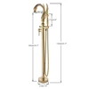 Nnekjcag Luxury Gold Swan Floor Bathtub Faucet Single Handle With Handshower Freestanding Bath Shower Mixer Tap Bathroom Crane 5
