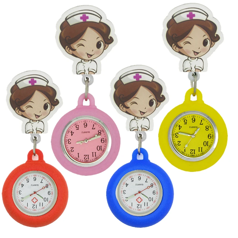 Reloj de bolsillo elástico para mujer, pulsera de mano con insignia colgante para hospital, regalo médico
