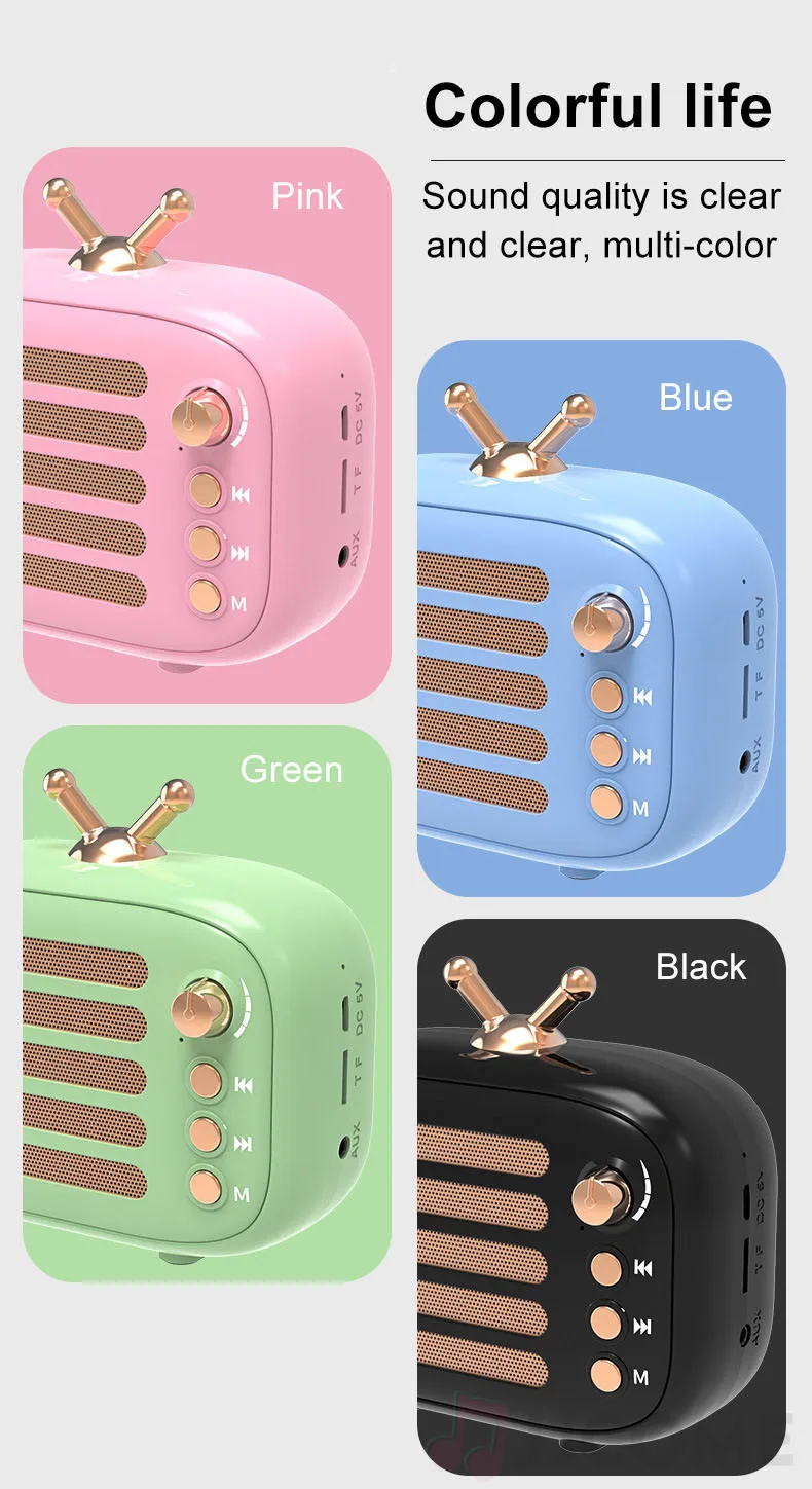 A18 Bluetooth Speaker Wireless Speaker Portable FM Radio MP3 Music 1800mAh 32GB TF Mini BT Phone Speaker Subwoofer Sound Box