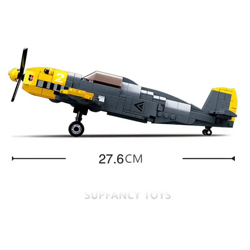 WWII Military German Plane Model WW2 BF-109 Aircraft Building Bricks Toy Set