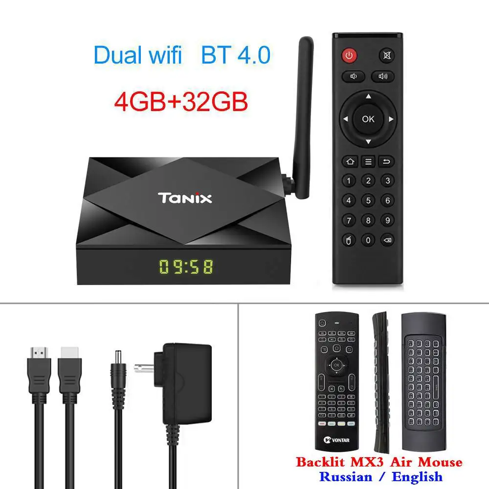 4G32G MX3 Tanix TX6S ТВ-приставка Android 10,0 Allwinner H616 4 Гб ОЗУ 64 Гб ПЗУ четырехъядерный 6K двойной Wifi TX6 телеприставка 2G/8G Youtube Netflix - Цвет: 4G32G MX3