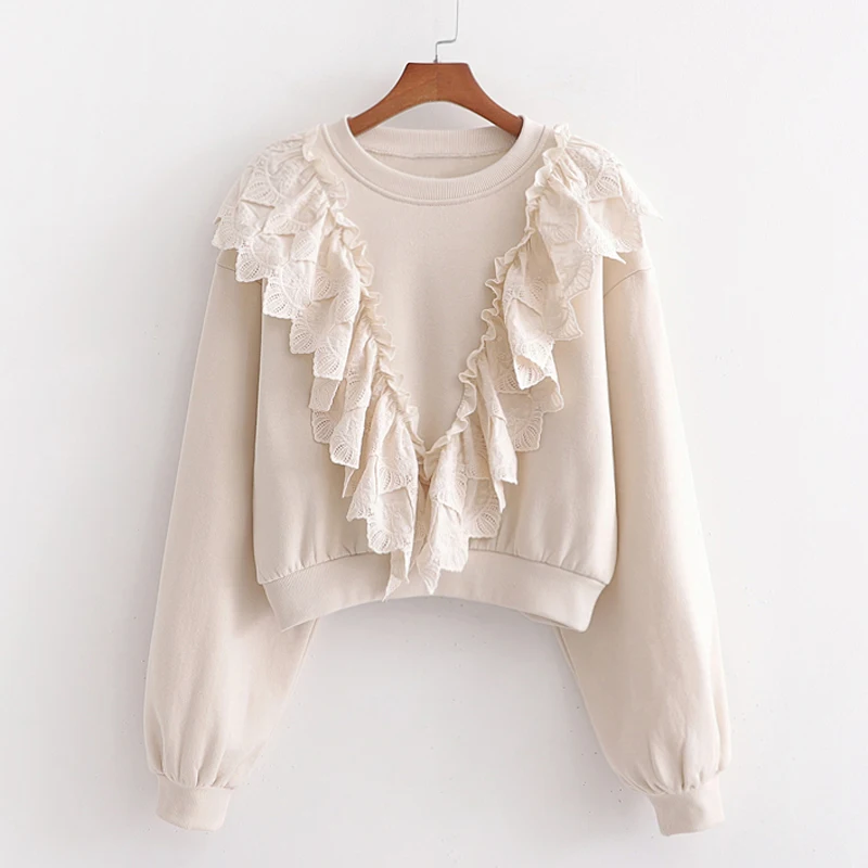 Женские толстовки с круглым вырезом модная Женская толстовка вышивкой женские