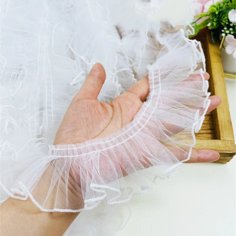 

20Yards White Sofa Cloth Lace Trim Edge for Doll Dress DIY Crafts Costume Sewing Accessories Ruffle Pleat Lace Fabric