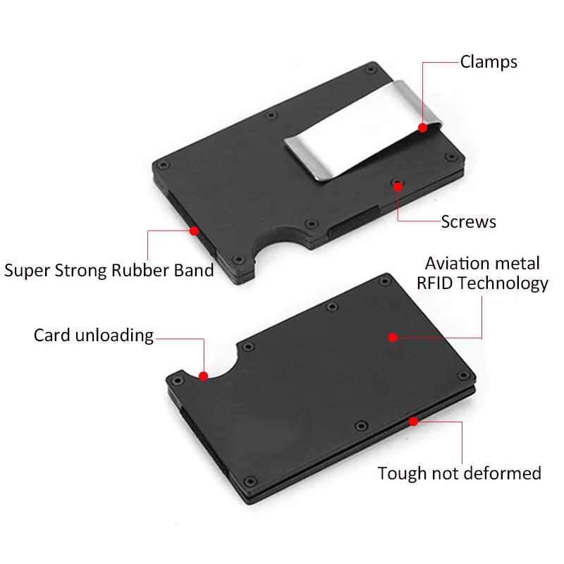 DIENQI Rfid визитница металлический минималистичный банковский держатель для карт защищенный мужской тонкий наличный кошелек Бизнес Мужской для кредитных карт Porte Carte