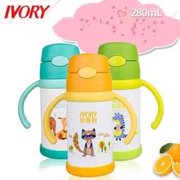 

Stainless Steel Children's Straw With Handle Insulation Cup 280ml Insulation Kettle For 6 Hours