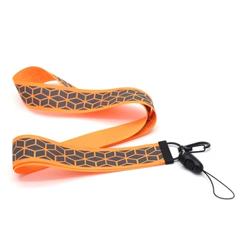 

30pcs/lot Orange Lanyard Geometric Reflection Phone Lanyards Creative Keychain Strap Document Badge Hang Rope A137