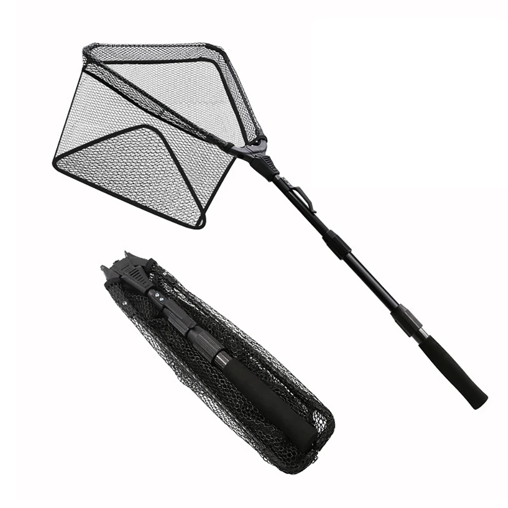 

Fishing Net Retractable Outdoor Fishnet Portable Triangle Net Nylon Foldable Landing Net Fishing Equipment Black For Fly Fishing