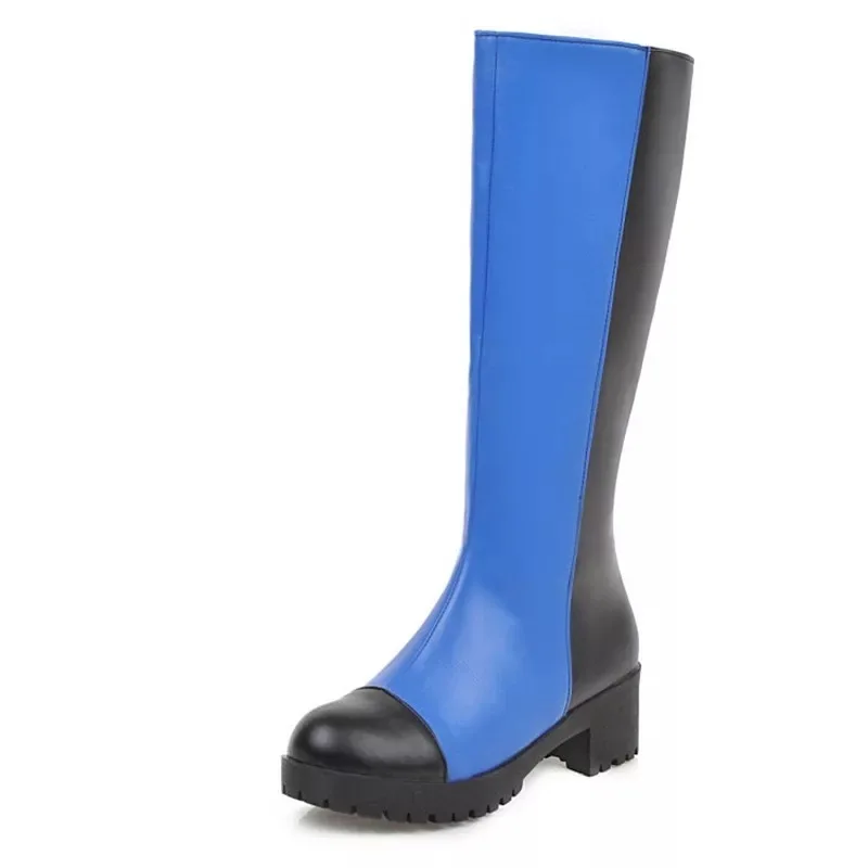 

2019 Winter Woman Boots Low With Leisure Time Spelling Color Long Boots 40-43 Will Code Women's Shoes Boots