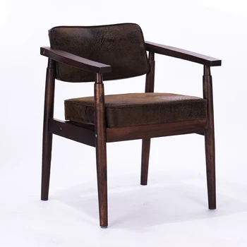 

Solid wood chair modern minimalist armrest dining home desk back computer hotel conference leisure stool